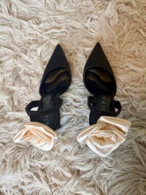 Gianni Bini New Black Satin Heels size 9 1/2